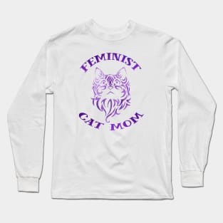 Feminist cat mom Long Sleeve T-Shirt